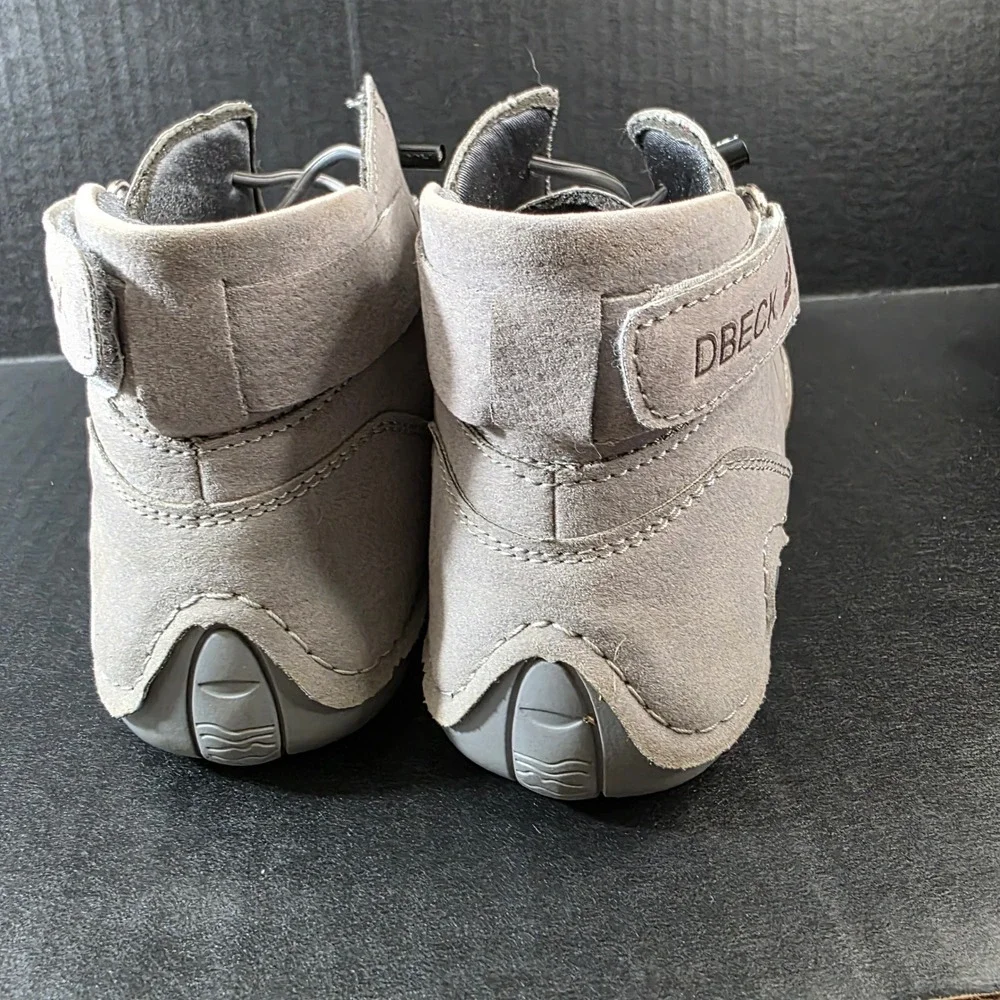DBECK Men Grey Suede High Top Casual Shoes Sneakers Size 40